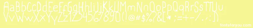 フォントMariviHandwriting – 黄色い背景に白い文字