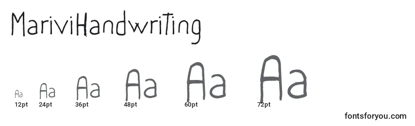 Размеры шрифта MariviHandwriting