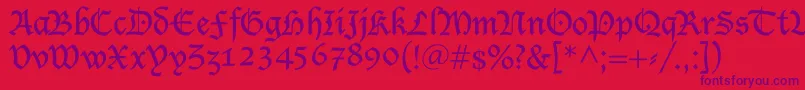 Shablon Font – Purple Fonts on Red Background