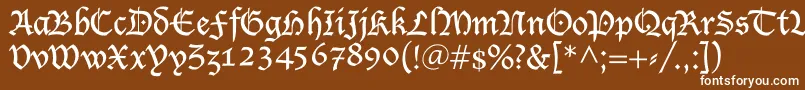 フォントShablon – 茶色の背景に白い文字