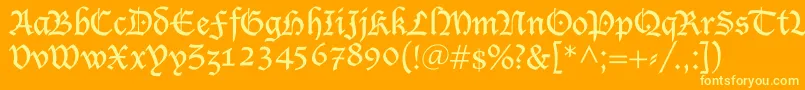Shablon Font – Yellow Fonts on Orange Background