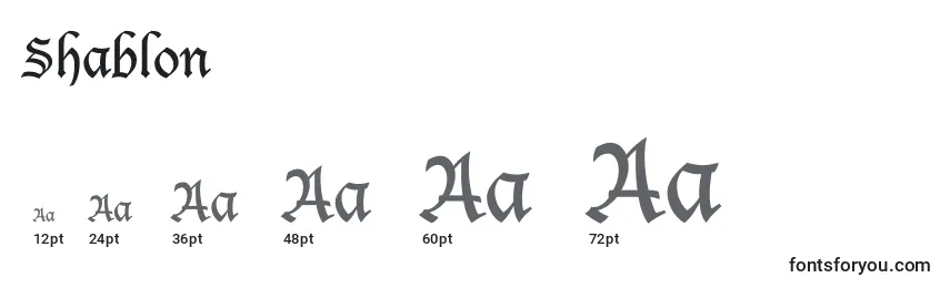Shablon Font Sizes