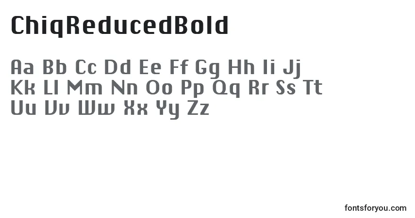 Шрифт ChiqReducedBold (79520) – алфавит, цифры, специальные символы