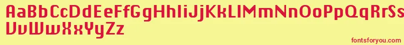 ChiqReducedBold-fontti – punaiset fontit keltaisella taustalla
