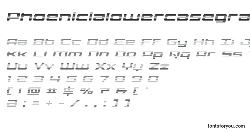 Schriftart Phoenicialowercasegradital – Alphabet, Zahlen, spezielle Symbole