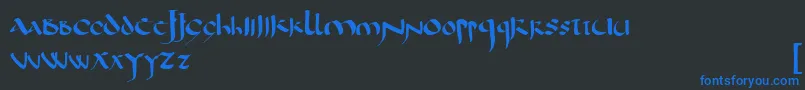 CorbeiUncial-Schriftart – Blaue Schriften auf schwarzem Hintergrund