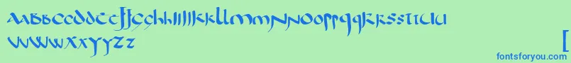 CorbeiUncial Font – Blue Fonts on Green Background