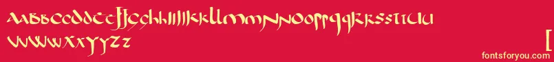 CorbeiUncial Font – Yellow Fonts on Red Background