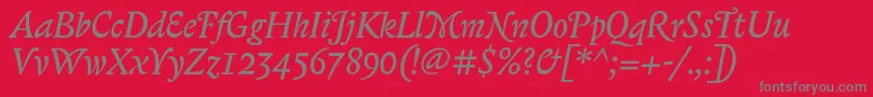 Шрифт BiblonOtItalic – серые шрифты на красном фоне