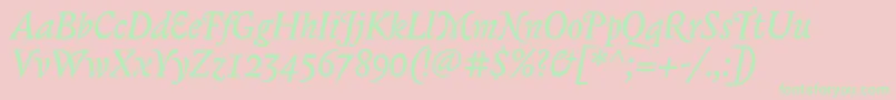 BiblonOtItalic Font – Green Fonts on Pink Background