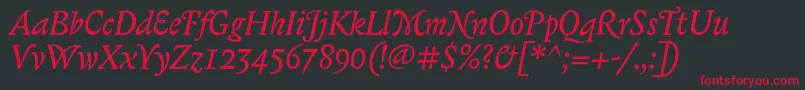 BiblonOtItalic Font – Red Fonts on Black Background