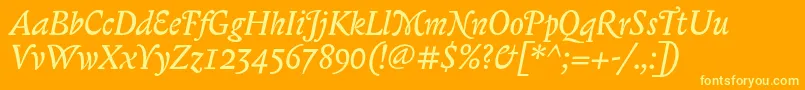 BiblonOtItalic Font – Yellow Fonts on Orange Background