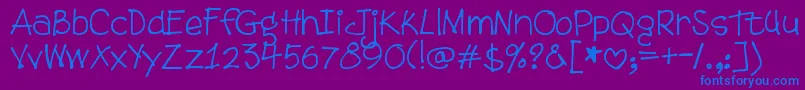 DjbTweenybopper Font – Blue Fonts on Purple Background