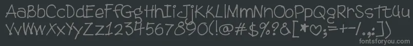 DjbTweenybopper-fontti – harmaat kirjasimet mustalla taustalla