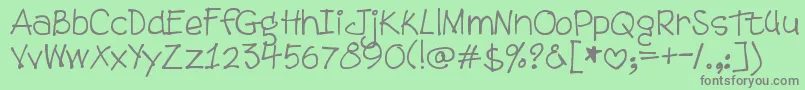 DjbTweenybopper Font – Gray Fonts on Green Background