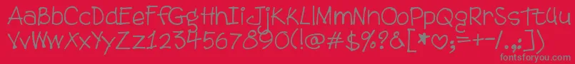 DjbTweenybopper Font – Gray Fonts on Red Background