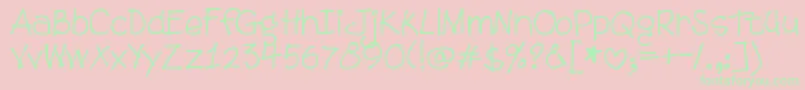 DjbTweenybopper Font – Green Fonts on Pink Background