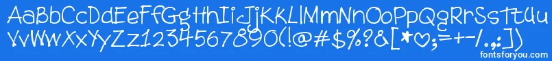 DjbTweenybopper Font – White Fonts on Blue Background