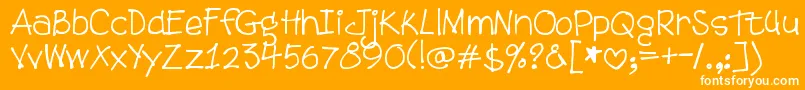 DjbTweenybopper Font – White Fonts on Orange Background