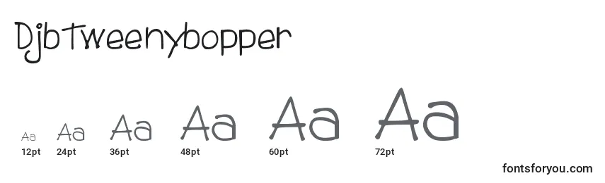 DjbTweenybopper Font Sizes