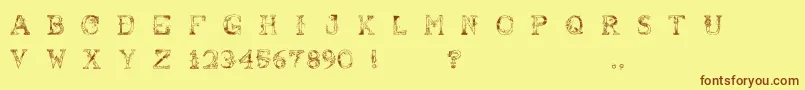 AbusivePencil Font – Brown Fonts on Yellow Background