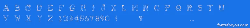 フォントAbusivePencil – ピンクの文字、青い背景