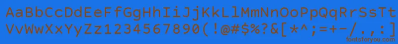 CourierPrimeCode Font – Brown Fonts on Blue Background