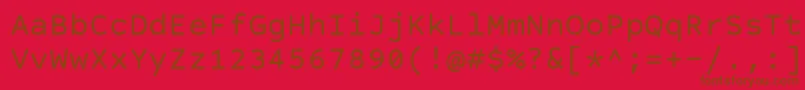 Fonte CourierPrimeCode – fontes marrons em um fundo vermelho