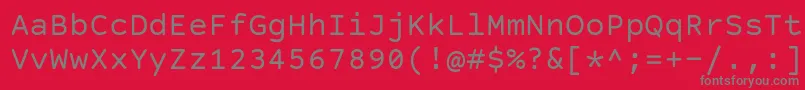 CourierPrimeCode Font – Gray Fonts on Red Background