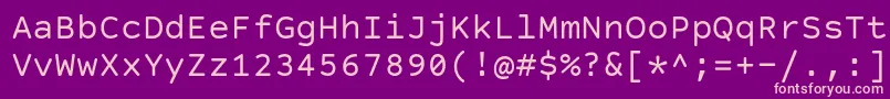 CourierPrimeCode Font – Pink Fonts on Purple Background