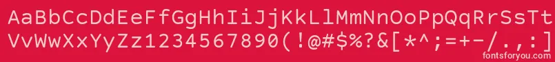 CourierPrimeCode Font – Pink Fonts on Red Background