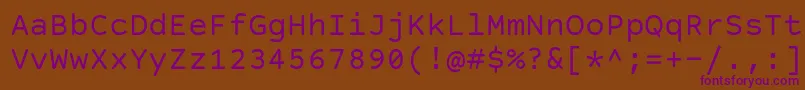 CourierPrimeCode Font – Purple Fonts on Brown Background