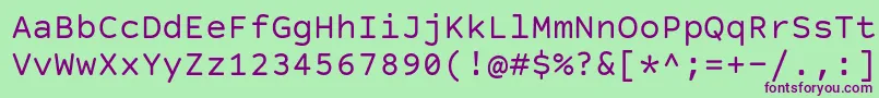 CourierPrimeCode Font – Purple Fonts on Green Background