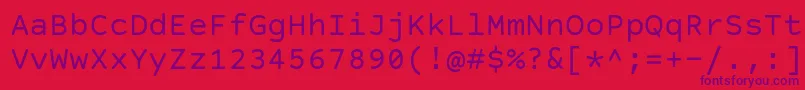 フォントCourierPrimeCode – 赤い背景に紫のフォント