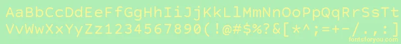 CourierPrimeCode Font – Yellow Fonts on Green Background