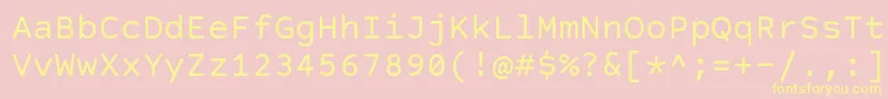 CourierPrimeCode Font – Yellow Fonts on Pink Background