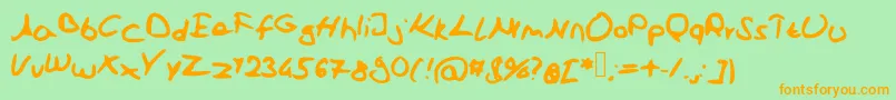 Schoolfont Font – Orange Fonts on Green Background