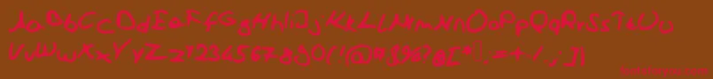 Schoolfont Font – Red Fonts on Brown Background