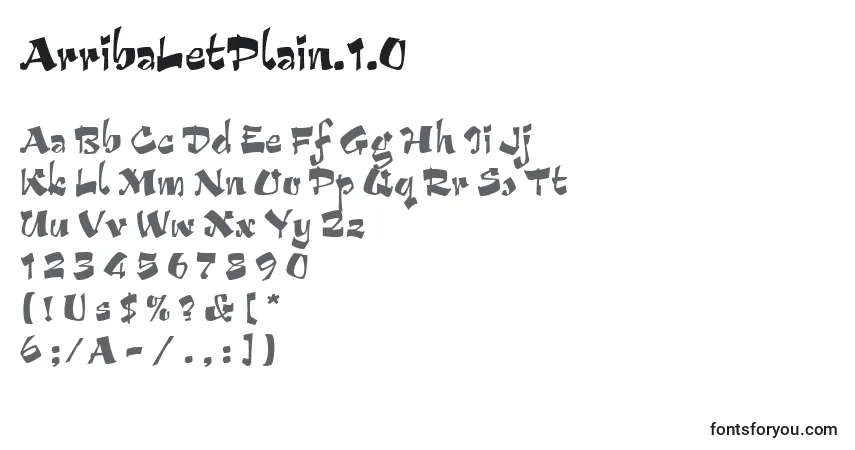 Fuente ArribaLetPlain.1.0 - alfabeto, números, caracteres especiales