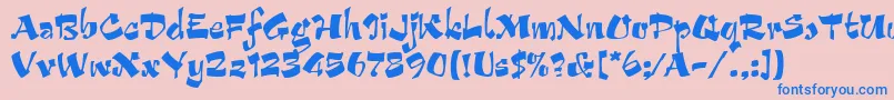 ArribaLetPlain.1.0-Schriftart – Blaue Schriften auf rosa Hintergrund