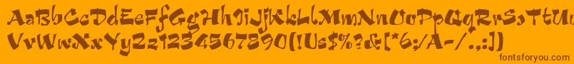 ArribaLetPlain.1.0 Font – Brown Fonts on Orange Background