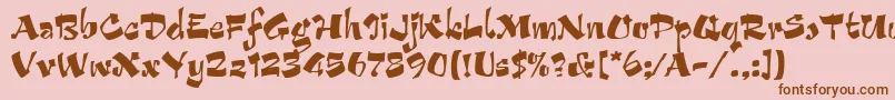 ArribaLetPlain.1.0 Font – Brown Fonts on Pink Background
