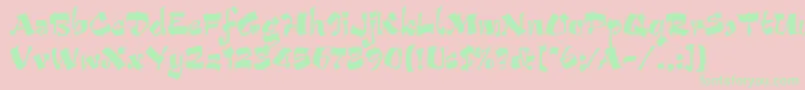 ArribaLetPlain.1.0 Font – Green Fonts on Pink Background
