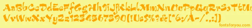 ArribaLetPlain.1.0 Font – Orange Fonts on Yellow Background