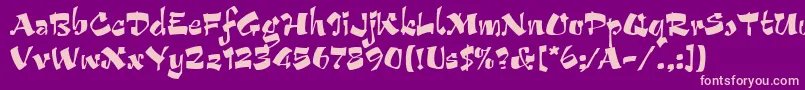 ArribaLetPlain.1.0 Font – Pink Fonts on Purple Background
