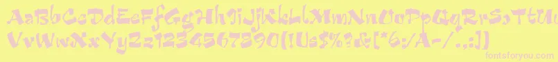 ArribaLetPlain.1.0 Font – Pink Fonts on Yellow Background