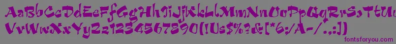 Шрифт ArribaLetPlain.1.0 – фиолетовые шрифты на сером фоне