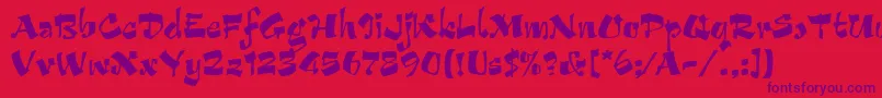 Fonte ArribaLetPlain.1.0 – fontes roxas em um fundo vermelho