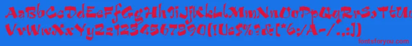 ArribaLetPlain.1.0 Font – Red Fonts on Blue Background