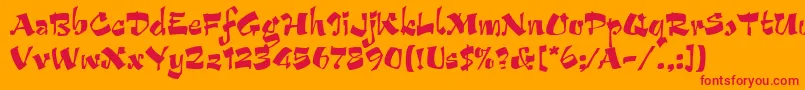 fuente ArribaLetPlain.1.0 – Fuentes Rojas Sobre Fondo Naranja